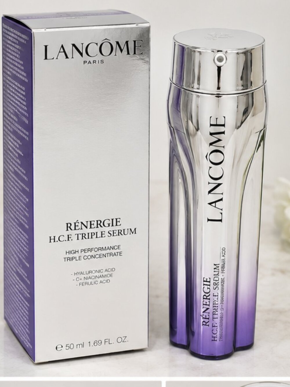 New in box Lancôme Renergie HCF Triple Serum 1.69 Fl Oz full size 50 ml